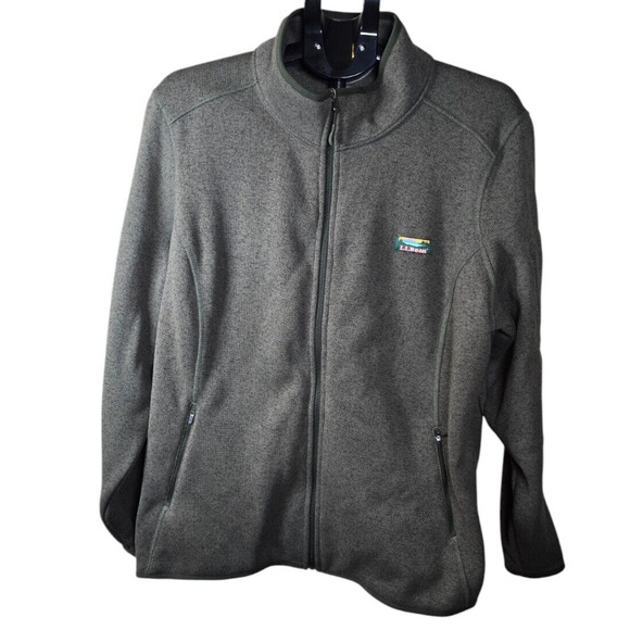 LL Bean Jacket Men's 3X Gray Fleece Full Zip Coat - Picture 3 of 9